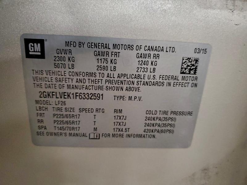 98458035 :رقم المزاد ، 2GKFLVEK1F6332591 vin ، 2015 Gmc Terrain Sl مزاد بيع