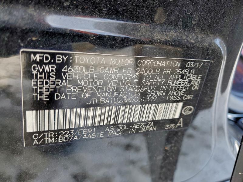 Aukcja sprzedaży 2017 Lexus Is, vin: JTHBA1D23H5051349, numer aukcji: 95407825