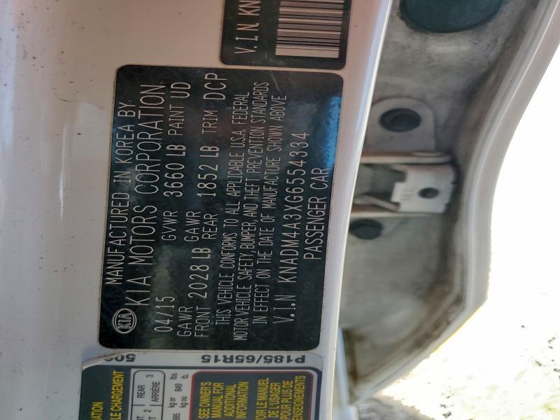 Aukcja sprzedaży 2016 Kia Rio Lx, vin: KNADM4A3XG6554334, numer aukcji: 96276645