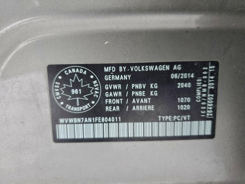 Aukcja sprzedaży 2015 Volkswagen Cc 2.0 Tsi 4dr, vin: WVWBN7AN1FE804011, numer aukcji: 94815295