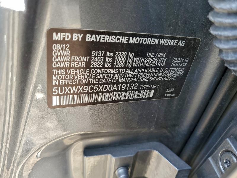 2013 Bmw X3 მანქანა იყიდება აუქციონზე, vin: 5UXWX9C5XD0A19132, აუქციონის ნომერი: 96224915