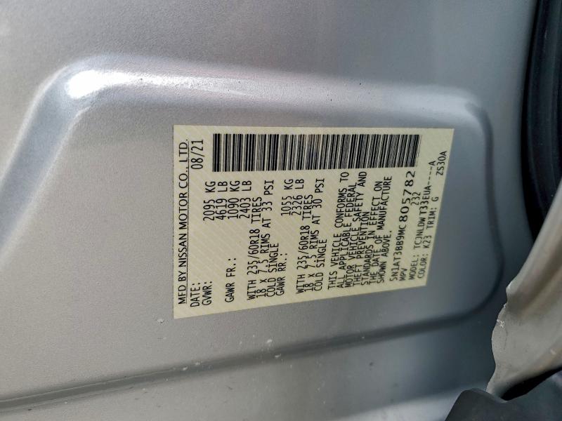Продажа на аукционе авто 2021 Nissan Rogue, vin: 5N1AT3BB9MC805782, номер лота: 98146215