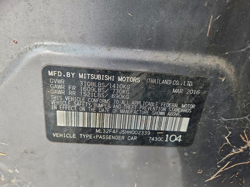 Продаж на аукціоні авто 2017 Mitsubishi Mirage, vin: ML32F4FJ5HH002339, номер лоту: 97630005