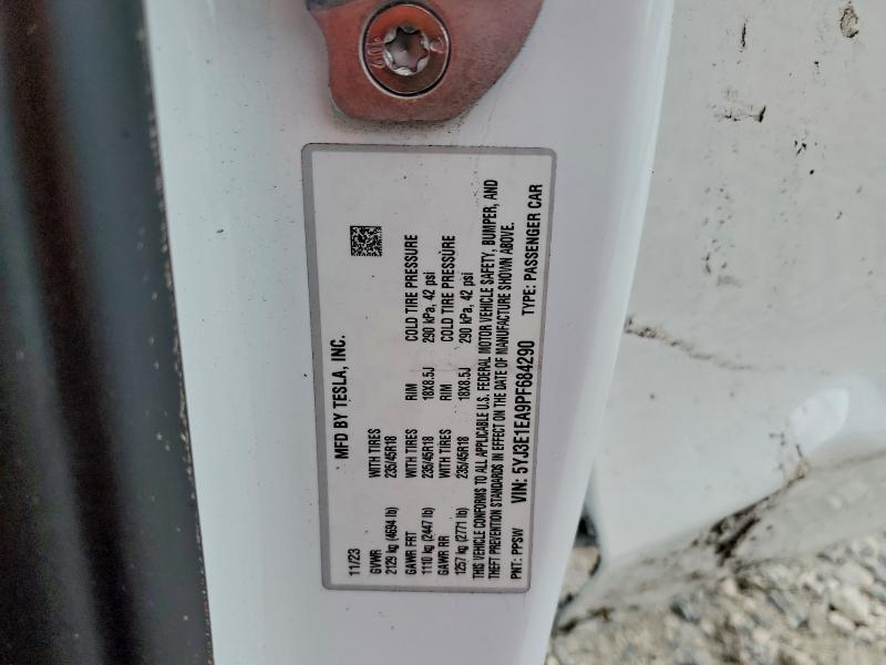 Auction sale of the 2023 Tesla Model 3, vin: 5YJ3E1EA9PF684290, lot number: 95219175