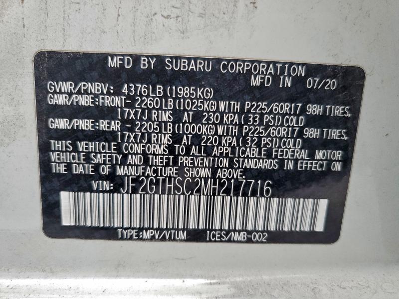 Продажа на аукционе авто 2021 Subaru Crosstrek, vin: JF2GTHSC2MH217716, номер лота: 97968635