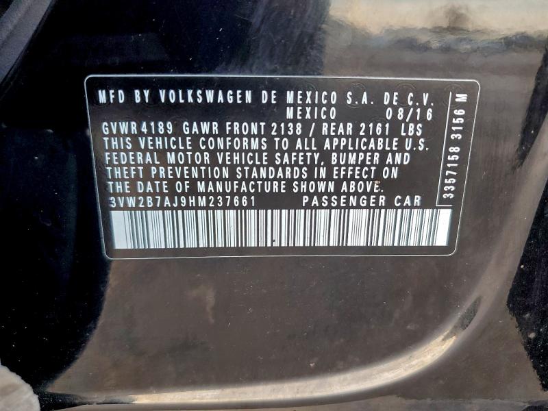 Продаж на аукціоні авто 2017 Volkswagen Jetta, vin: 3VW2B7AJ9HM237661, номер лоту: 94758875