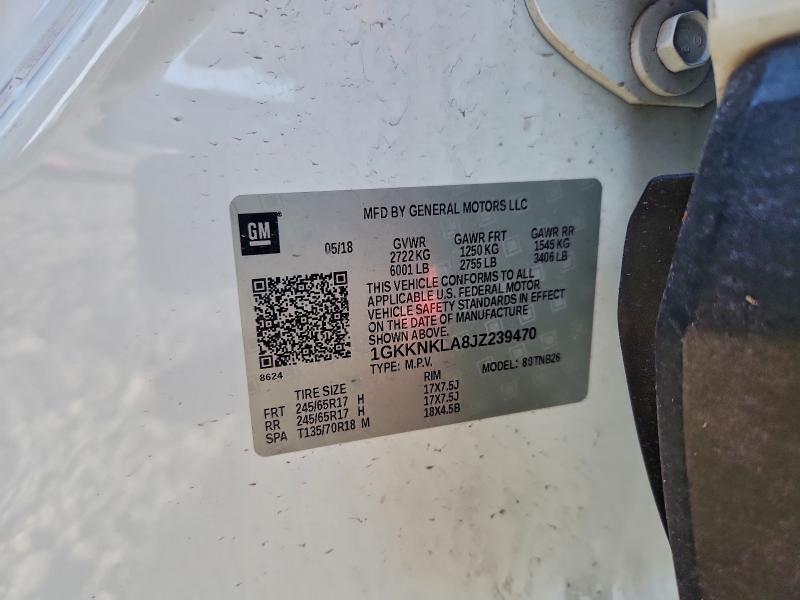 Aukcja sprzedaży 2018 Gmc Acadia, vin: 1GKKNKLA8JZ239470, numer aukcji: 97856215