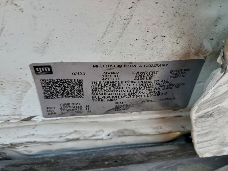 92326625 :رقم المزاد ، KL4AMBS27RB172914 vin ، 2024 Buick Encore Gx مزاد بيع