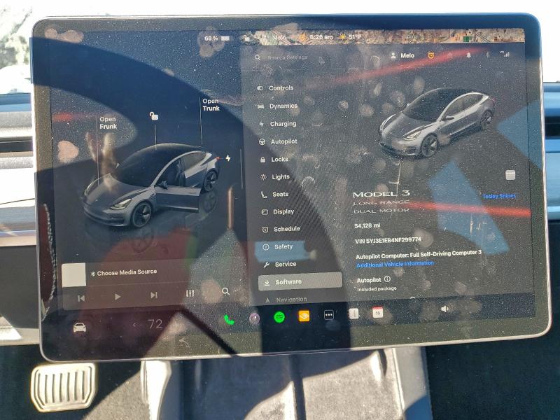 96075095 :رقم المزاد ، 5YJ3E1EB4NF299774 vin ، 2022 Tesla Model 3 مزاد بيع