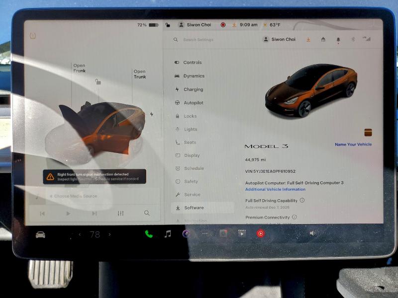 Auction sale of the 2023 Tesla Model 3, vin: 5YJ3E1EA0PF610952, lot number: 95172125