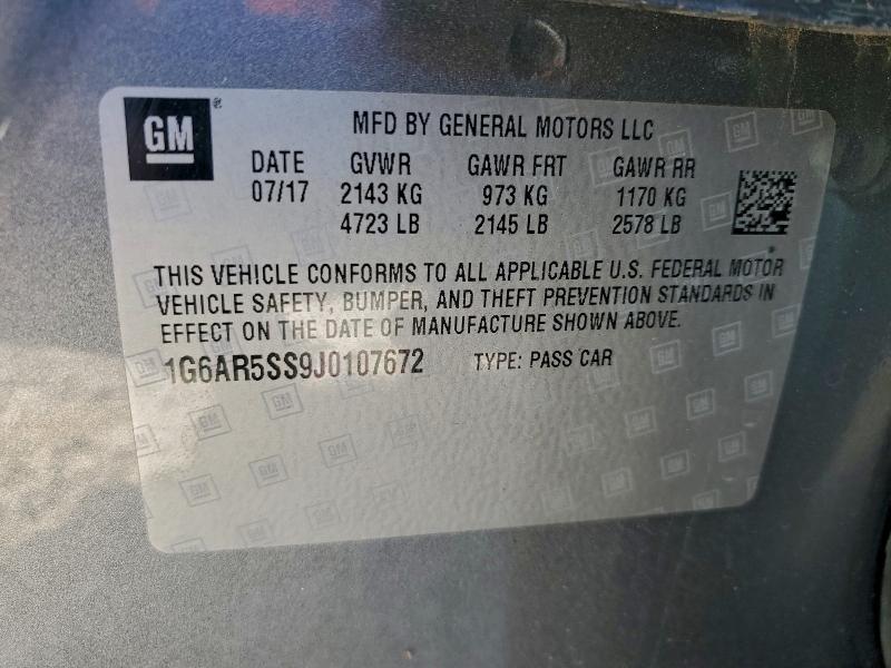 Продажа на аукционе авто 2018 Cadillac Cts Luxury, vin: 1G6AR5SS9J0107672, номер лота: 98008765