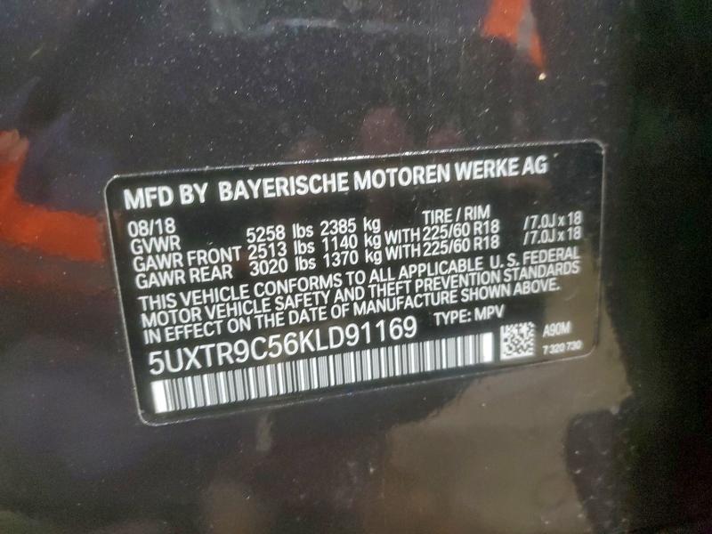 Aukcja sprzedaży 2019 Bmw X3, vin: 5UXTR9C56KLD91169, numer aukcji: 94230935