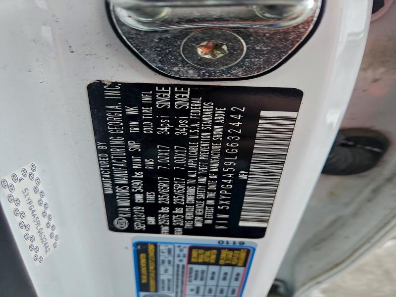 96045325 :رقم المزاد ، 5XYPG4A59LG632442 vin ، 2020 Kia Sorento مزاد بيع