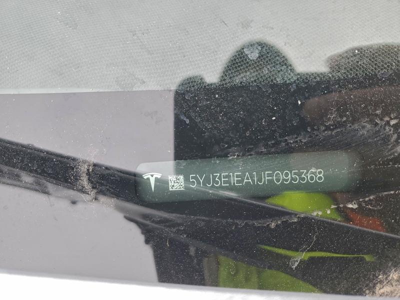 2018 Tesla Model 3 მანქანა იყიდება აუქციონზე, vin: 5YJ3E1EA1JF095368, აუქციონის ნომერი: 95173495