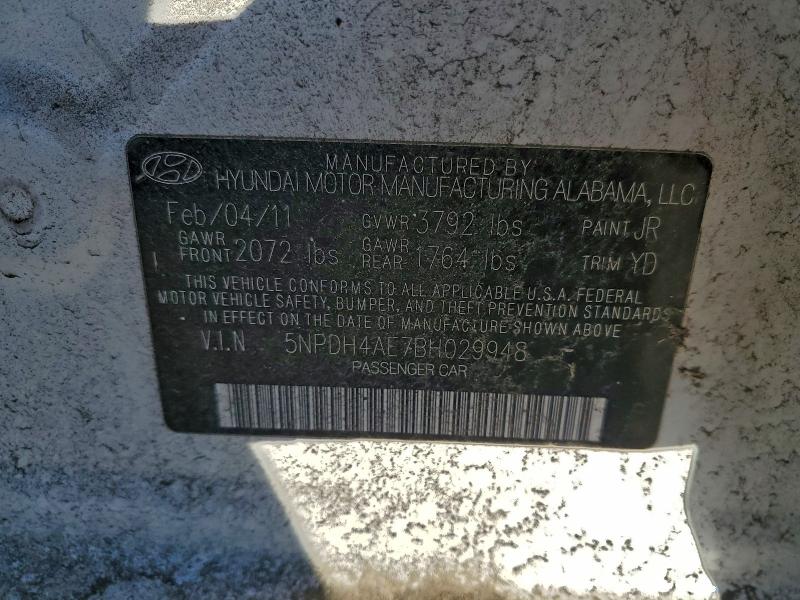 Продажа на аукционе авто 2011 Hyundai Elantra, vin: 5NPDH4AE7BH029948, номер лота: 96594495