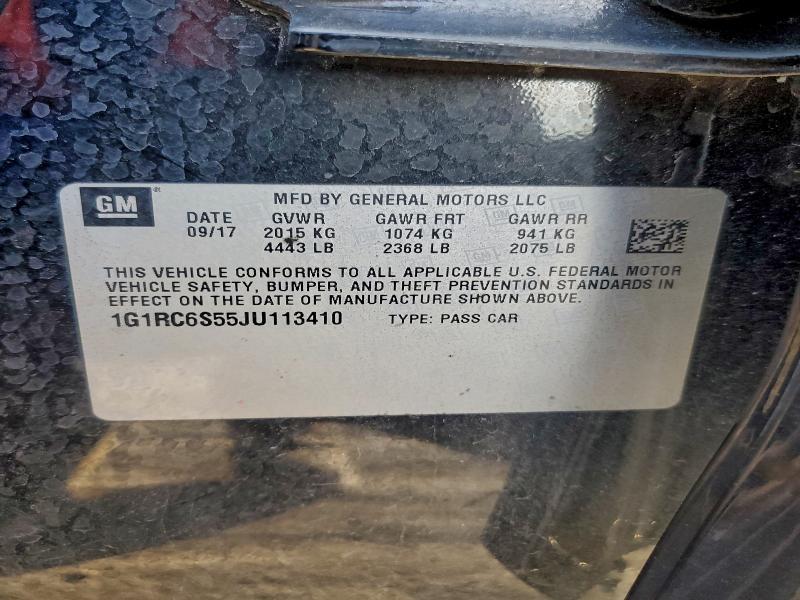 Продаж на аукціоні авто 2018 Chevrolet Volt Lt, vin: 1G1RC6S55JU113410, номер лоту: 95158985