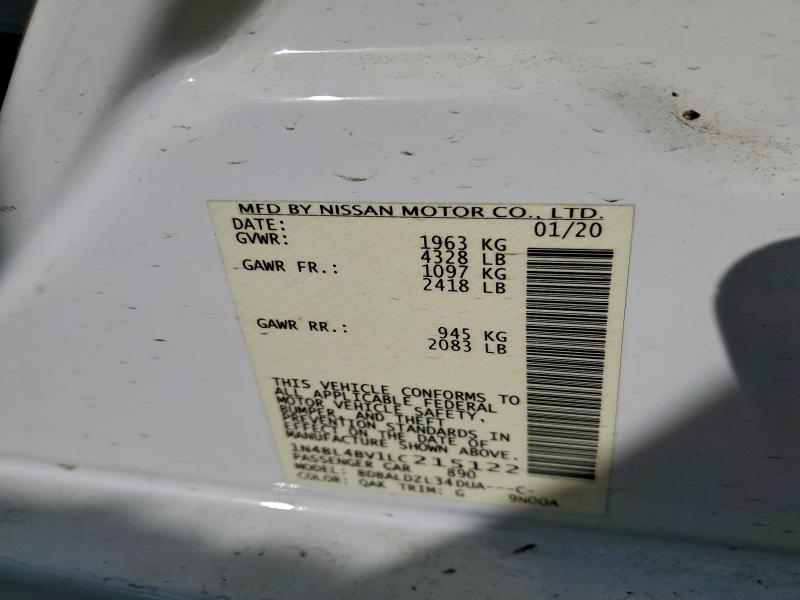 Продаж на аукціоні авто 2020 Nissan Altima, vin: 1N4BL4BV1LC215122, номер лоту: 97435815