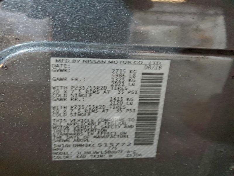 Aukcja sprzedaży 2019 Infiniti Qx60 Luxe, vin: 5N1DL0MM3KC515772, numer aukcji: 94533675