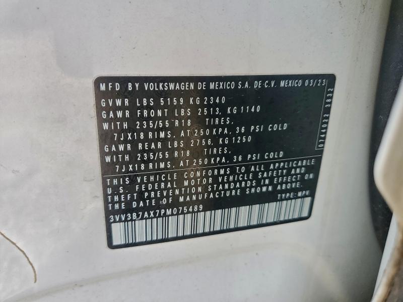 95833005 :رقم المزاد ، 3VV3B7AX7PM075489 vin ، 2023 Volkswagen Tiguan مزاد بيع