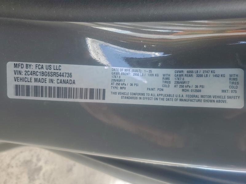 2025 Chrysler Pacifica S მანქანა იყიდება აუქციონზე, vin: 2C4RC1BG6SR544736, აუქციონის ნომერი: 98141585