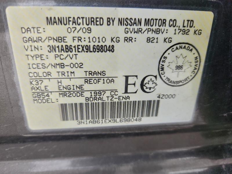 Продаж на аукціоні авто 2009 Nissan Sentra 2.0, vin: 3N1AB61EX9L698048, номер лоту: 97583775