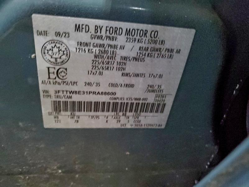 Aukcja sprzedaży 2023 Ford Maverick, vin: 3FTTW8E31PRA88600, numer aukcji: 95271275