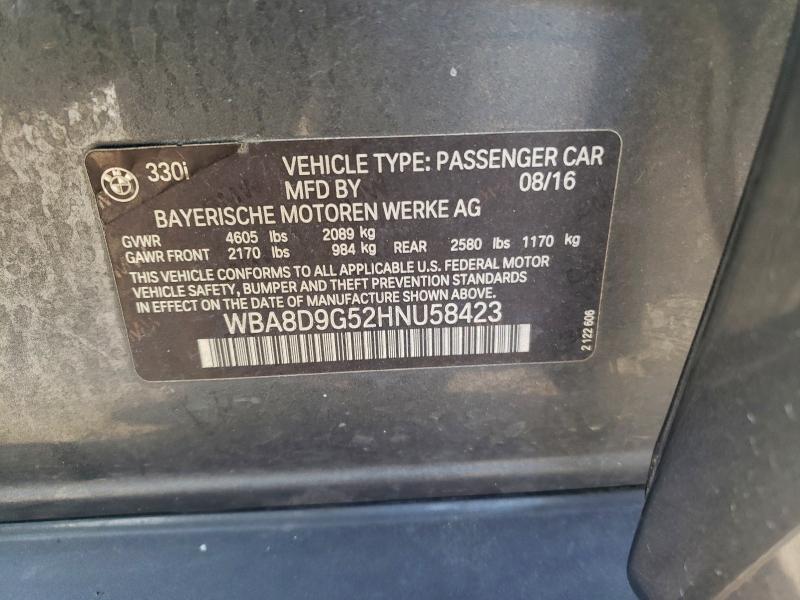 93439335 :رقم المزاد ، WBA8D9G52HNU58423 vin ، 2017 Bmw 330 مزاد بيع