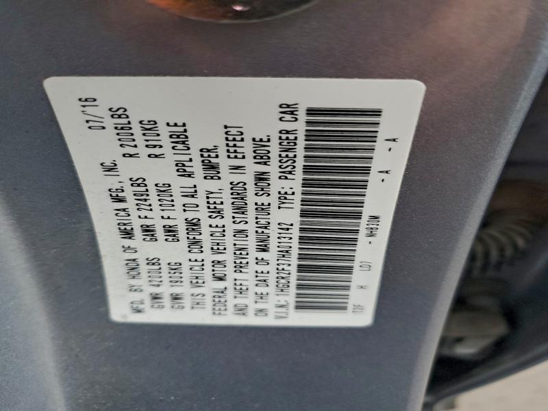 Aukcja sprzedaży 2017 Honda Accord Lx, vin: 1HGCR2F37HA013142, numer aukcji: 97855345