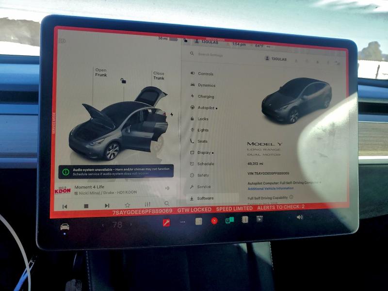 Aukcja sprzedaży 2023 Tesla Model Y, vin: 7SAYGDEE6PF889069, numer aukcji: 95951065