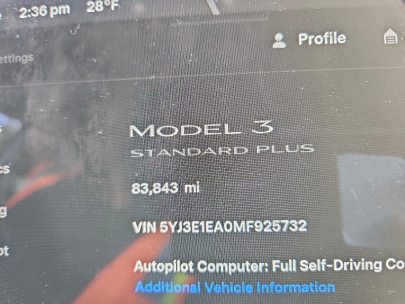Auction sale of the 2021 Tesla Model 3, vin: 5YJ3E1EA0MF925732, lot number: 95951695