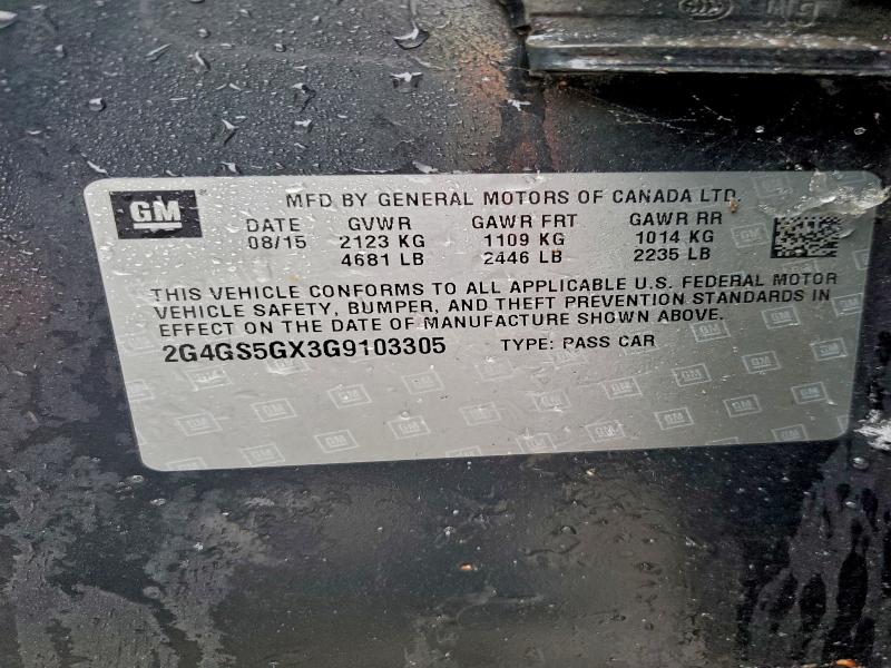 2016 Buick Regal მანქანა იყიდება აუქციონზე, vin: 2G4GS5GX3G9103305, აუქციონის ნომერი: 95468435