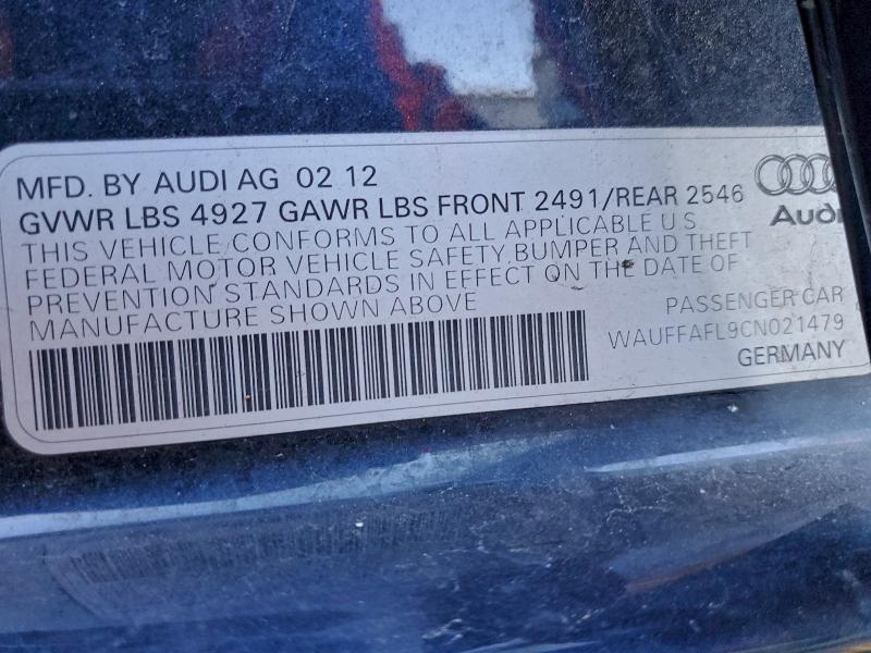 Продаж на аукціоні авто 2012 Audi A4, vin: WAUFFAFL9CN021479, номер лоту: 97172655