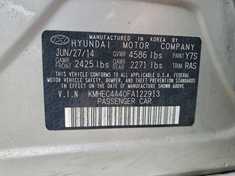 93647465 :رقم المزاد ، KMHEC4A40FA122913 vin ، 2015 Hyundai Sonata Hyb مزاد بيع