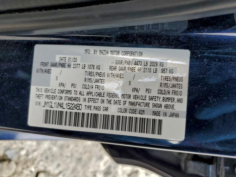 95314575 :رقم المزاد ، JM1GL1VM4L1522460 vin ، 2020 Mazda 6 Touring مزاد بيع
