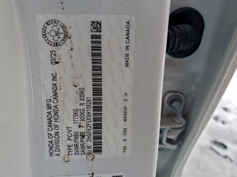 Aukcja sprzedaży 2025 Honda Civic Spor, vin: 2HGFE2F5XSH108281, numer aukcji: 96748365