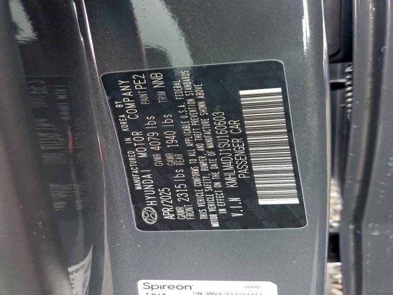93862975 :رقم المزاد ، KMHLM4DJ1SU160603 vin ، 2025 Hyundai Elantra مزاد بيع