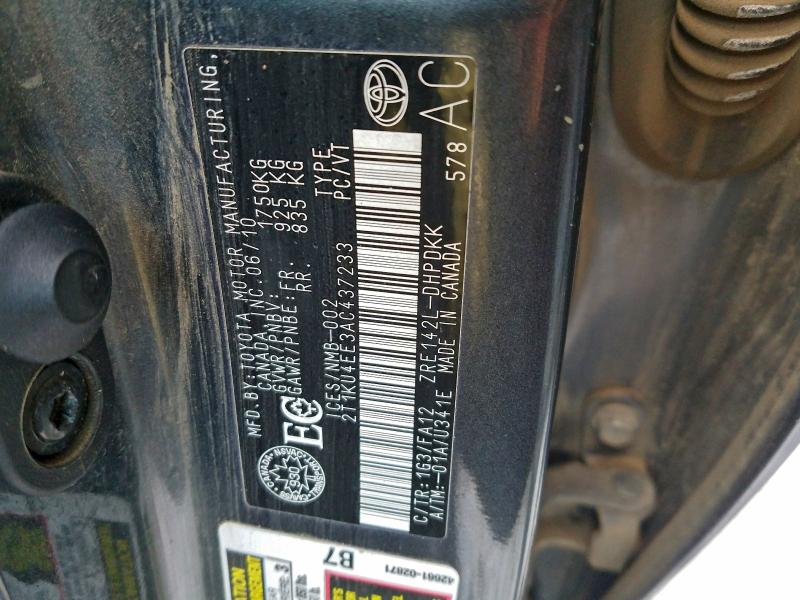 Aukcja sprzedaży 2010 Toyota Matrix, vin: 2T1KU4EE3AC437233, numer aukcji: 93064605