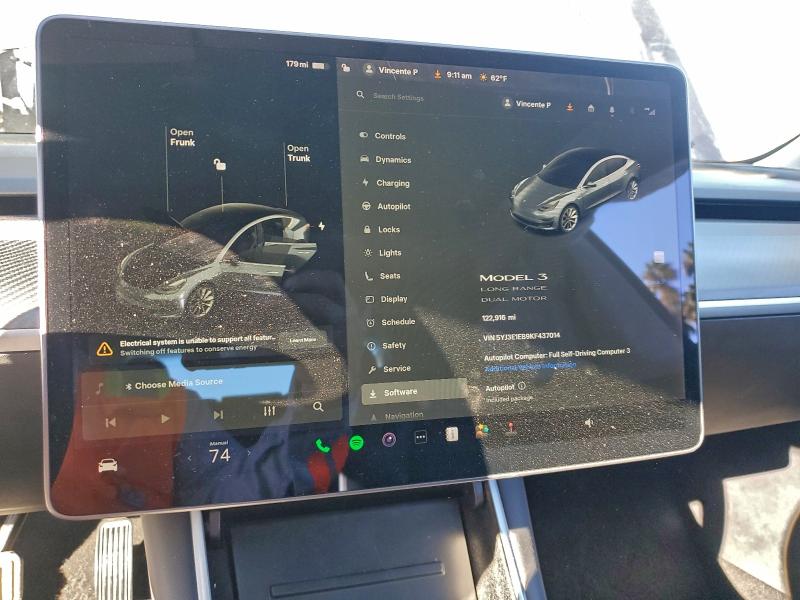 Продаж на аукціоні авто 2019 Tesla Model 3, vin: 5YJ3E1EB9KF437014, номер лоту: 96072995