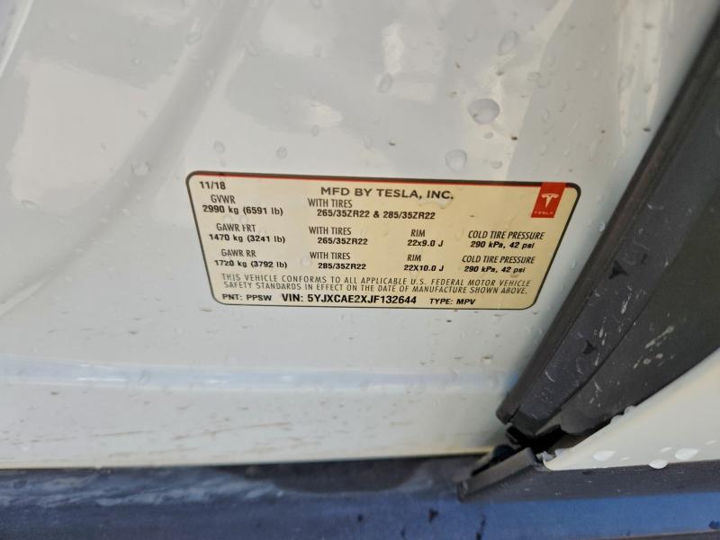 Aukcja sprzedaży 2018 Tesla Model X, vin: 5YJXCAE2XJF132644, numer aukcji: 94825945