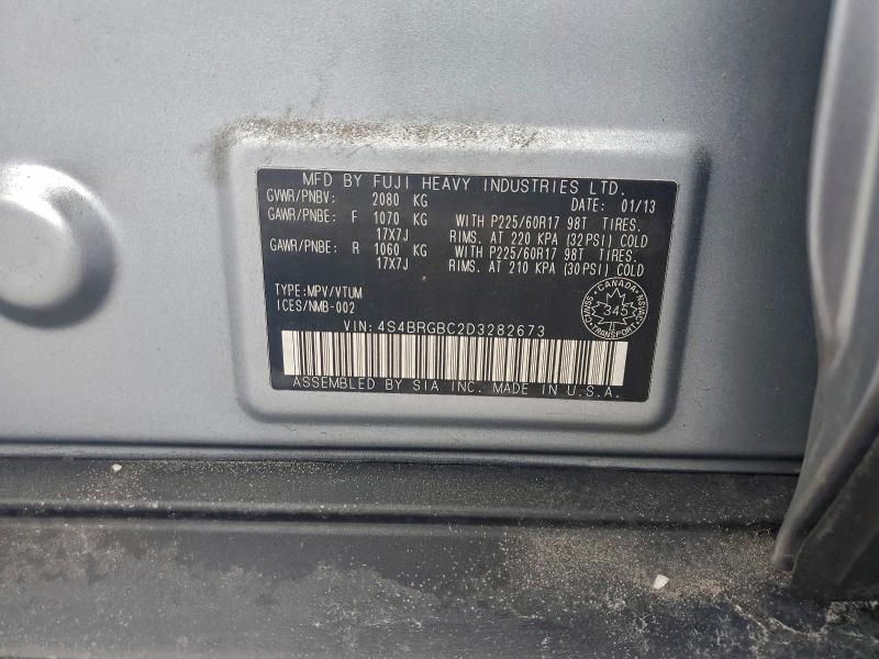 97362215 :رقم المزاد ، 4S4BRGBC2D3282673 vin ، 2013 Subaru Outback مزاد بيع