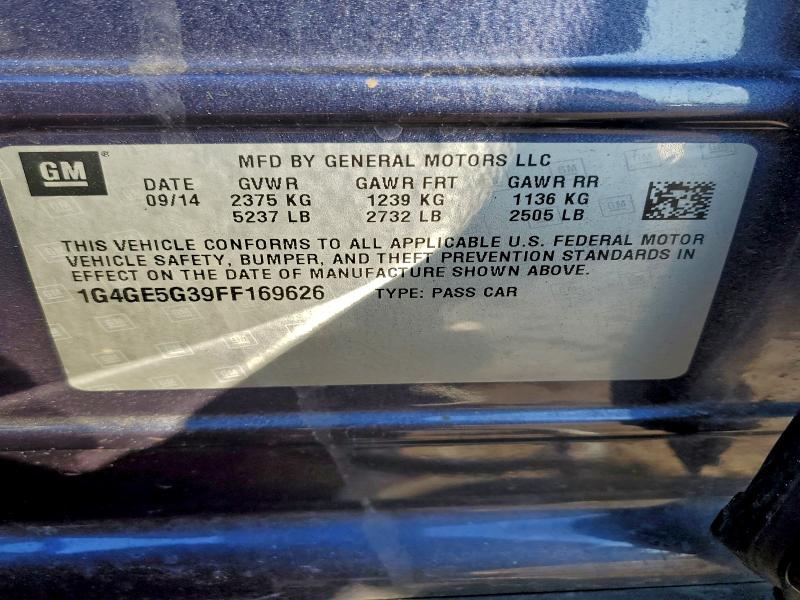 97955835 :رقم المزاد ، 1G4GE5G39FF169626 vin ، 2015 Buick Lacrosse مزاد بيع