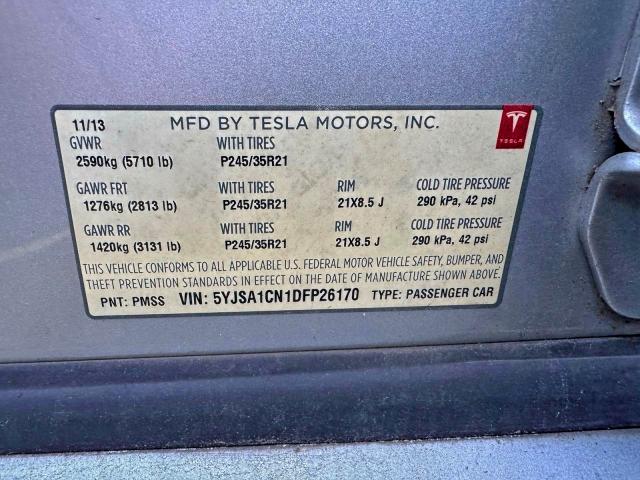 Продажа на аукционе авто 2013 Tesla Model S, vin: 5YJSA1CN1DFP26170, номер лота: 96016875