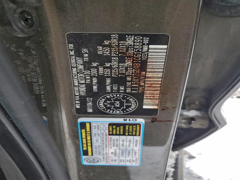 Aukcja sprzedaży 2012 Hyundai Santa Fe G, vin: 5XYZGDAB1CG158890, numer aukcji: 95302365