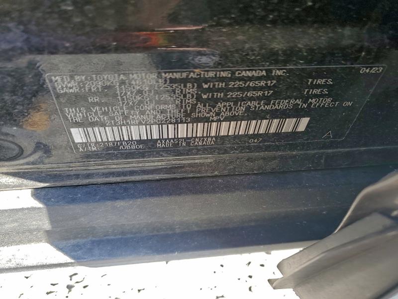 95560485 :رقم المزاد ، 2T3H1RFV2PC228113 vin ، 2023 Toyota Rav4 مزاد بيع