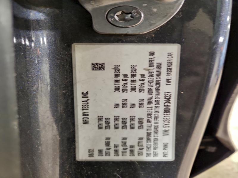 Aukcja sprzedaży 2022 Tesla Model 3, vin: 5YJ3E1EB0NF344337, numer aukcji: 96372855