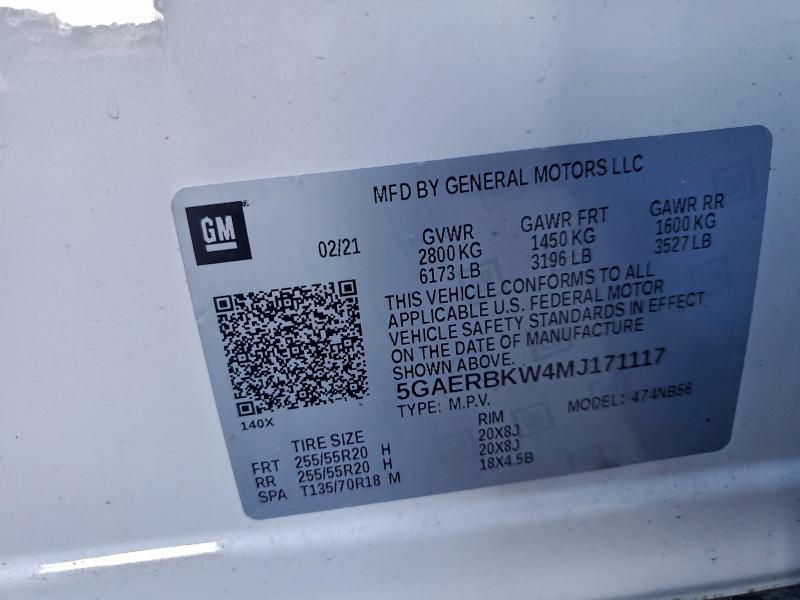Продажа на аукционе авто 2021 Buick Enclave Es, vin: 5GAERBKW4MJ171117, номер лота: 74089595