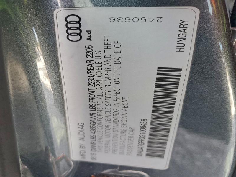 94782815 :رقم المزاد ، WAUA7GFF0G1008458 vin ، 2016 Audi A3 مزاد بيع