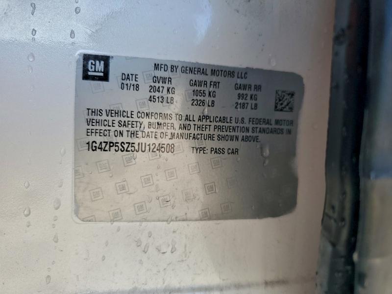97770895 :رقم المزاد ، 1G4ZP5SZ5JU124508 vin ، 2018 Buick Lacrosse مزاد بيع