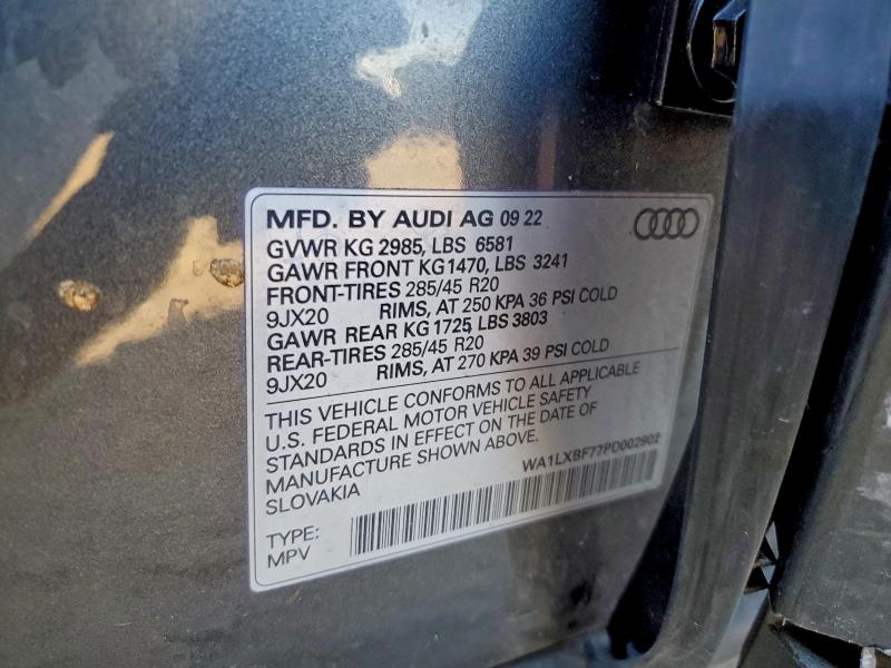 97773165 :رقم المزاد ، WA1LXBF77PD002902 vin ، 2023 Audi Q7 مزاد بيع