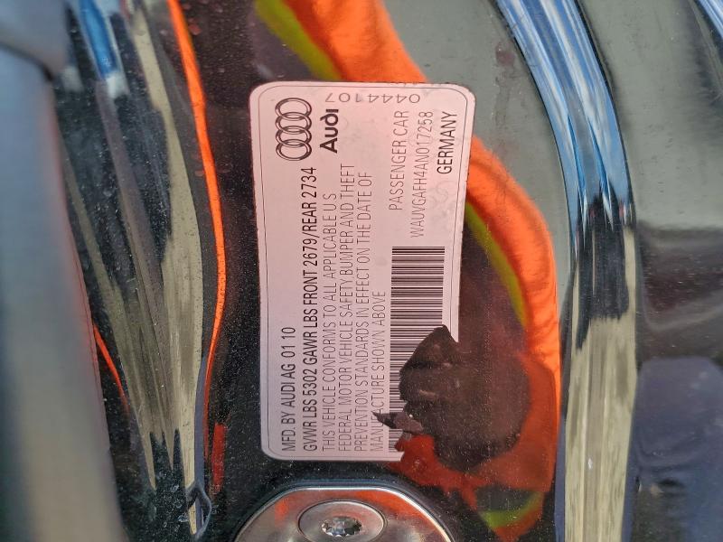 Продажа на аукционе авто 2010 Audi S5, vin: WAUVGAFH4AN017258, номер лота: 95163095